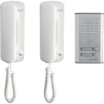 Set Interfon De Poarta Cu Fir Home Doua Unitati Interioare Si O Unitate Exterioara Alimentare 230 V /50 Hz Iluminare Cu Led Rosu 