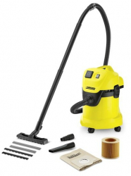 Aspirator Multifunctional Aspirare Umeda Si Uscata 17 L Furtun 2 M 1000 W Sac Filtru Din Hartie Functie De Suflare Galben/negru 