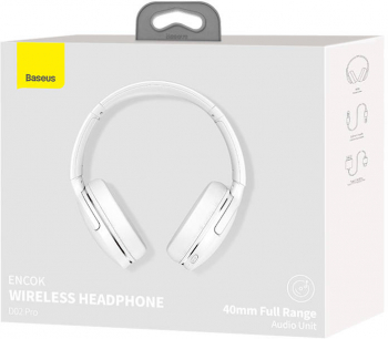 Baseus Encok D02 Pro Headphones - White Bluetooth 5.3 
