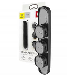 Baseus Magnetic Cable Clip - Black Practical Universal Cable Organizer 