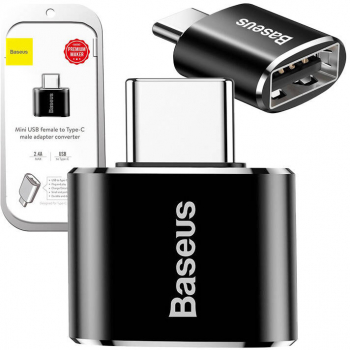 Baseus USB-C Adapter 2.4A Black High-Quality Aluminum 
