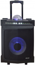 Boxa Portabila Audio 30w Bluetooth Usb Aux In Fm Afisaj Led Glob Rgb Karaoke Troler Telecomanda Culoare Negru 