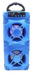 Boxa Portabila Bluetooth Cu Lumini Usb Micro Sd Radio Fm Aux Albastra 