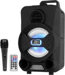 Boxa Portabila Usb Tf Card Mp3 Difuzoare Hi-fi Putere 200w 1500 Mah Bluetooth Fm Aux Lumini Microfon Telecomanda Negru 