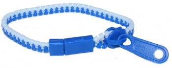 Bratara tip fermoar Zipper Bracelet alb/albastru inchis 19 cm Vivo 