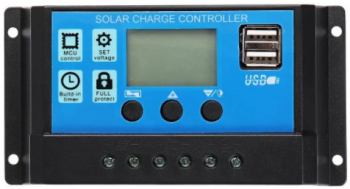Controler Panou Solar Klausstech 30a 12v/24v 2 X Usb Display Lcd Full Protect Mcu Controll Ergonomic Usor Albastru 