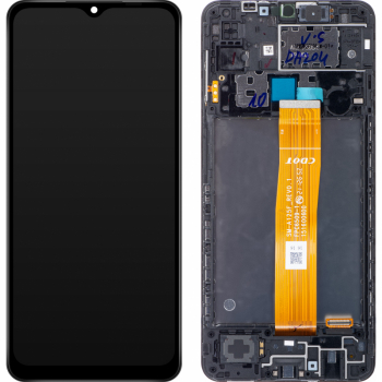 Display ecran cu Touchscreen si Rama compatibil cu Samsung A12 SM-A125F Negru 