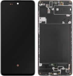 Display ecran cu Touchscreen si Rama compatibil cu Samsung A71 A715 Negru 