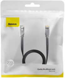 Flat Network Cable Baseus RJ45 Ethernet 2m 1Gbps Black 