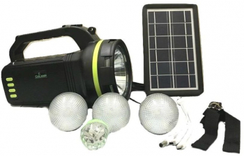 Ki Solar Bluetooth Fotovoltaic Cu 3 X Becuri Si Lanterna Mp3 Panou Solar 10 W 9000 Mah Autonomie 20 H Incarcare 15h Negru 
