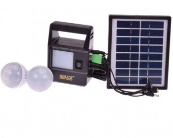 Kit Reincarcabil Solar 2 Becuri 6v Buton De Pornire/oprire Alimentare 110-240v 50/60hz Iesire Usb Incarcare In 13 Ore Compact Culoa 