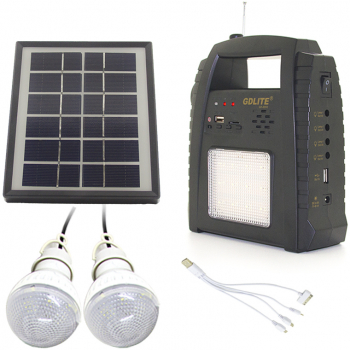 Kit Solar Camping Cu Lampa Port Usb Si Mp3 Player Radio Fm Protectie Impotriva Supraincarcarii Echipat Cu Port De Incarcare Solar