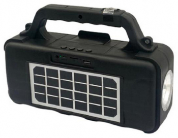 Lanterna Solara Cu Redare Mp3 Bluetooth Si Slot Usb Tf Card Intrare Aux Radio Fm Incarcare Solara 1500 Mah 3w 3-6h Incarcare Negru 