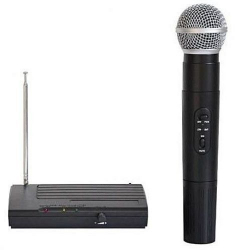 Microfon Cu Receptor Wireless Uhf Leduri Indicatoare si Buton Volum. 