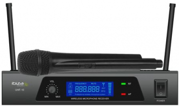 Microfon Wireless Ibiza F128 Cu Receptor Uhf Afisaj Lcd Negru 