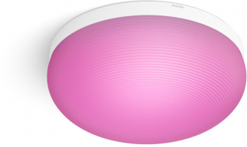 Plafoniera Philips Led Rgbw Cu Ambianta Alba Si Color Led Integrat Control Bluetooth Prin Aplicatie Material Sticla Contemporan Alb 