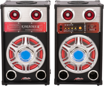 Set 2 Boxe 1 Activ + 1 Pasiv 613d 2 X 80 W Bluetooth Usb Tf Card Nivel Volum 2 Intrari Microfon Negru 