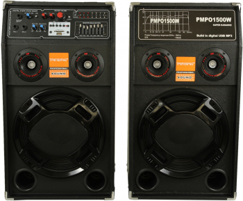 Set 2 Boxe 1 Activ + 1 Pasiv Model 284 2 X 150 W Bluetooth Usb Radio Fm Functie Scan Negru + Suport Universal De Birou Pentru Tablete 