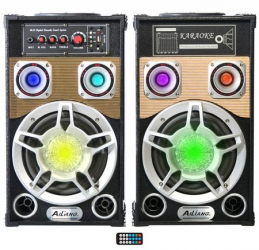 Set Boxe Active Ailiang Putere 120w Rms Karaoke Interfata Usb Conectivitate Bluetooth Card Sd Radio Fm Joc Lumini Telecomanda 