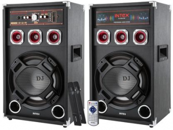 Set De 2 Boxe Audio Intex Cu 2 Microfoane Wireless Incluse Telecomanda Inclusa Putere 2 X 60 W Raspuns In Frecventa 50 Hz-20 Khz Sen 
