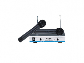 Set De 2 Microfoane Wireless Receptor Usor De Folosit Karaoke Design Modern Ergonomic Negru 