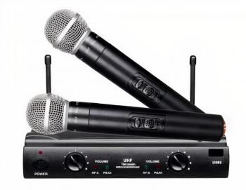 Sistem Audio Hi-fi Cu Amplificator/receiver 2 X Wireless Microfon Special Case Cablu Audio Jack 6.3 Mm Adaptor Alimentare 220 V 2 X B 