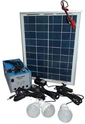 Sistem Fotovoltaic Cu Panou Solar 3 Becuri Iesire Usb Acumulator Incorporat 100w Alimentare 220 V Rezistent Albastru 