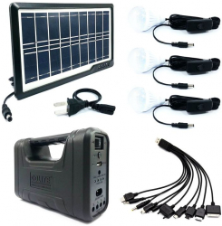Sistem Solar Pentru Camping Cu 3 Becuri Panou Solar Inclus Port Usb Radio Fm Mp3 Player Lanterna Cu Led-uri Tensiune 110 - 240 V 50/6 