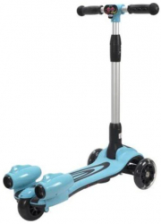Trotineta Copii Cu Lumini De Semnalizare led Varsta 3+ Efect Reactie Acumulatori Reincarcabili Inaltime Ghidon Reglabila Culoare Albast 