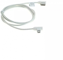 1m Cablu de date micro-USB din nylon / conector la 90 de grade impletit Culoare Alb cabluri componente