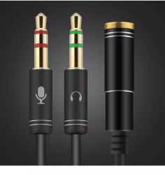 Cablu jack 3 5 mm Mama la Dual Tata Casti Mic Audio Splitter Culoare Negru