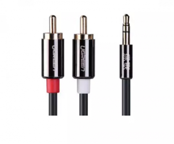 3.5mm Jack male to 2RCA male cable metal connector Lungime 1.5 Metri 