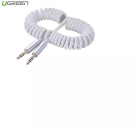 3.5mm Male to Male Stereo Audio Coiled Cable Lungime 2 Metri Culoare Alb 