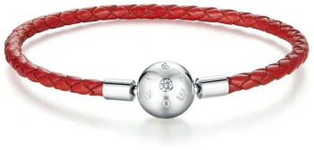 Bratara pentru talismane din argint 925 Red Leather 
