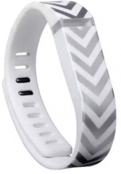 Bratara TPU pentru Fitbit Flex - Dutch Line Marime L Culoare Alb-argintiu 