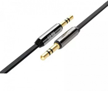 Cablu Audio cu jack de 3.5mm Tata-Tata Ultra Flat Negru Lungime 50 centimetri 
