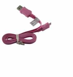 Cablu de date USB la Micro USB Ultra plat Lungime 95cm Culoare Roz cabluri componente
