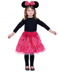 Costum Minnie Mouse roz pentru copii 