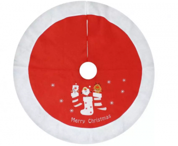 Covor rotund pentru bradul de Craciun rosu diametru 80 cm 