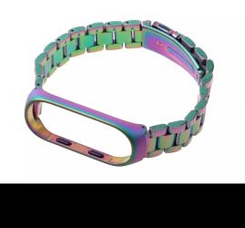 Curea otel inoxidabil pentru bratara fitness Xiaomi Mi Band 3 / 4 Culoare Curcubeu 
