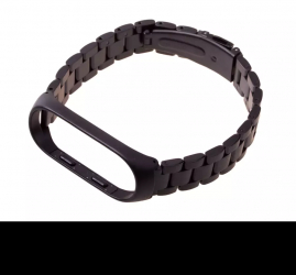 Curea otel inoxidabil pentru bratara fitness Xiaomi Mi Band 3 / 4 Culoare Negru 