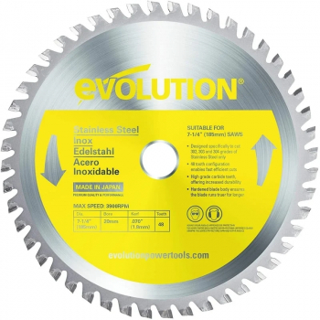 Disc pentru fierastrau circular taiere inox Evolution S185TCT-48CS-7171 O185x20 mm 48 dinti 