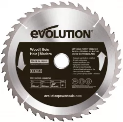 Disc pentru fierastrau circular taiere lemn Evolution EVOBLADE230WD-0484 O230x25.4 mm 40 dinti 