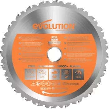 Disc pentru fierastrau circular taiere multifunctionala Evolution RAGEBLADE210MULTI-1083 O210 x 25.4 mm 24 dinti 