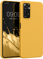 Husa Kwmobile pentru Xiaomi Redmi Note 11 Pro/Redmi Note 11 Pro 5G Silicon Galben 57373.191 