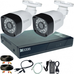 Kit Supraveghere 2 Camere 8MP 4K IR 30m Microfon exterior inregistrare 5MP extensibil la 4 Complet acces mobil noapte/zi OOGIS&trade