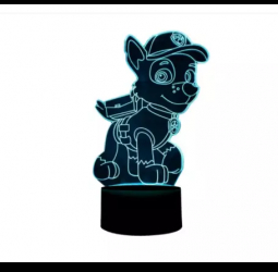 Lampa de Veghe 3D Led Patrula Catelusilor Chase 7 culori cu telecomada 