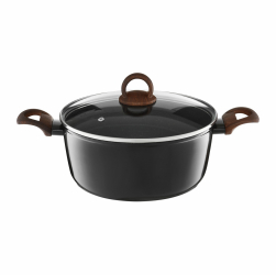 Oala cu capac AMBITION Darkwood 24cm 4.3L invelis Qualum Basic Stone Edition 