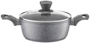 Oala cu capac AMBITION Silverstone 20cm 2.3L invelis Qualum Basic Stone 