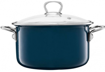 Oala emailata cu capac EMALIA OLKUSZ Optimum 1.3l 16cm turcoaz 